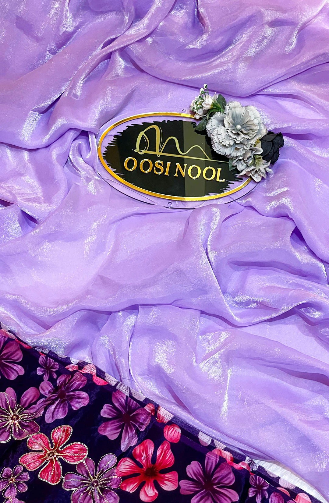 Glass Organza with Floral print blouse (Lavender)