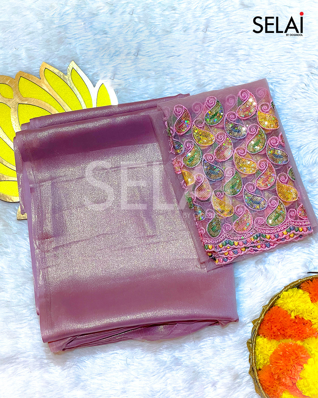Shimmer Georgette Saree (Pink)