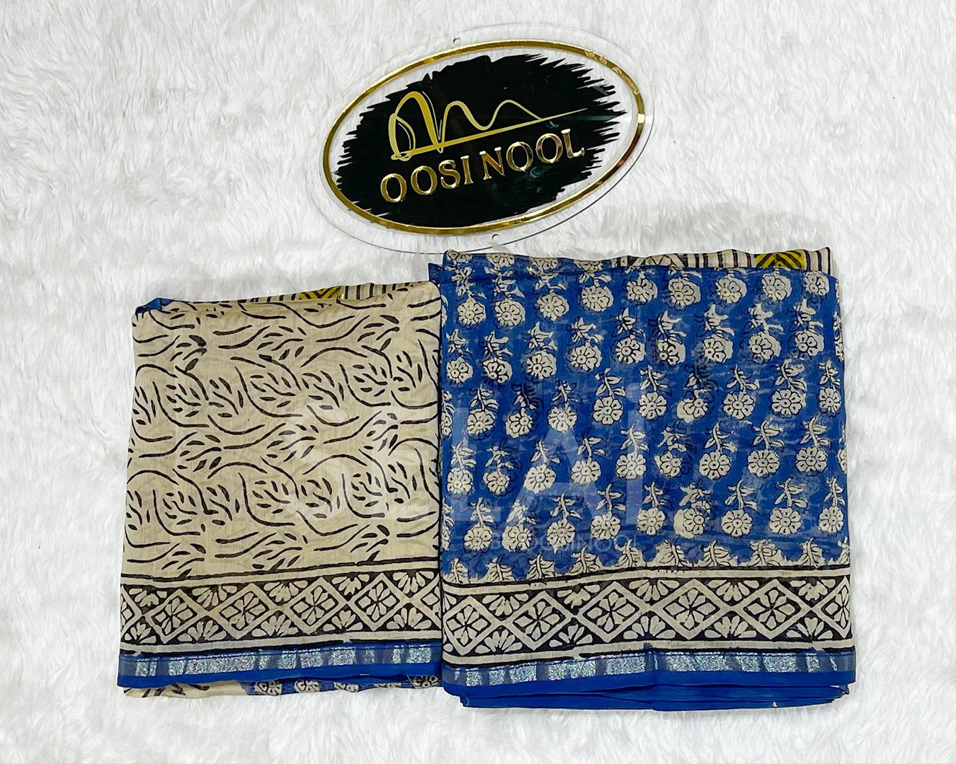 Blue Chanderi Cotton Saree