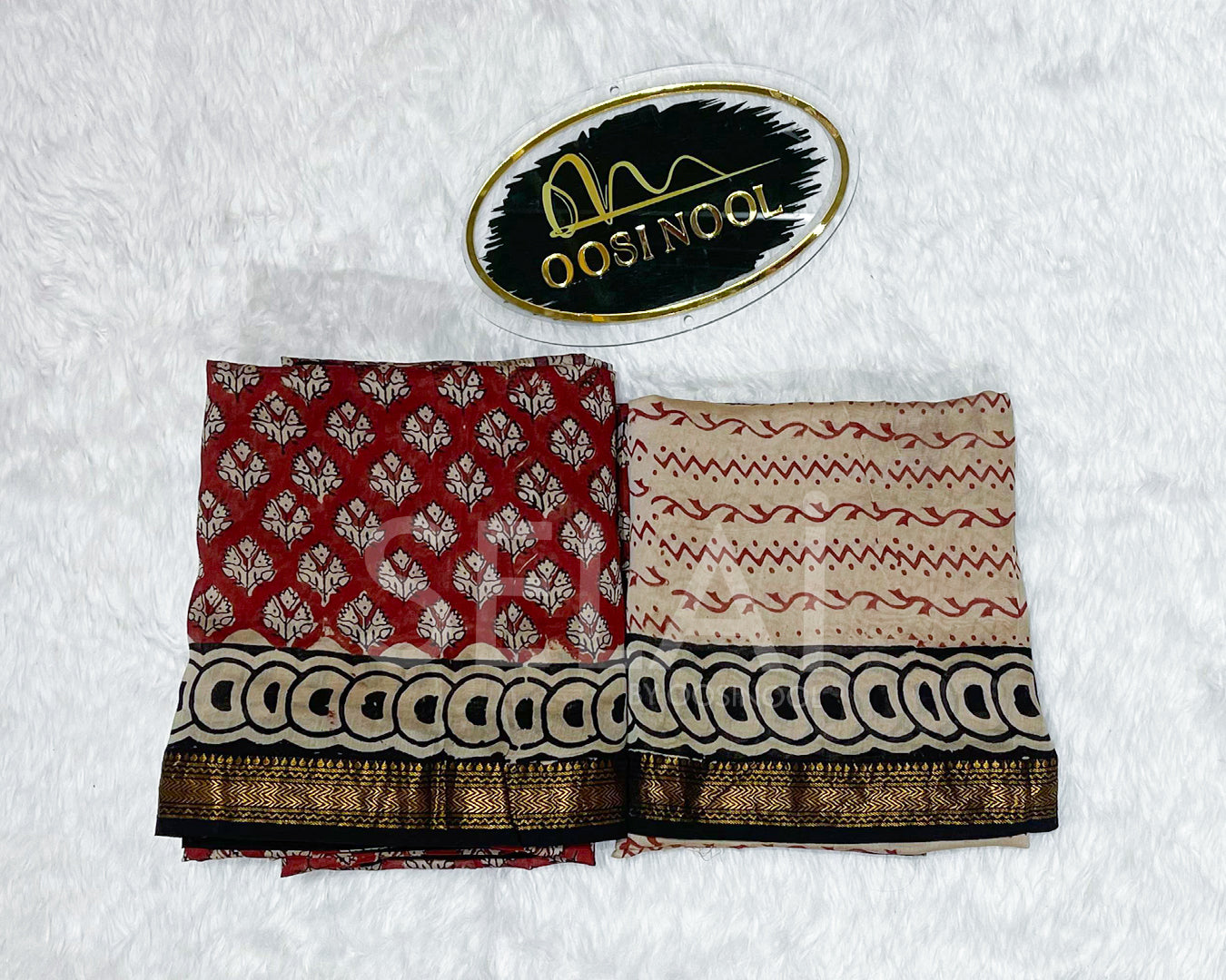 Rust Chanderi Cotton Saree