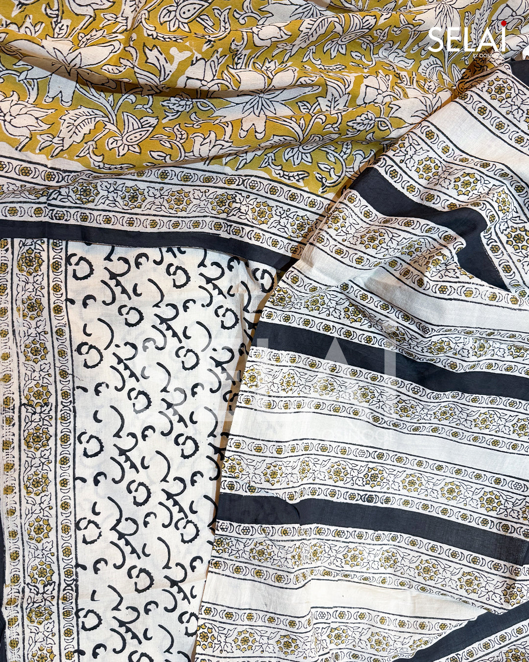 Mustard Cotton Saree
