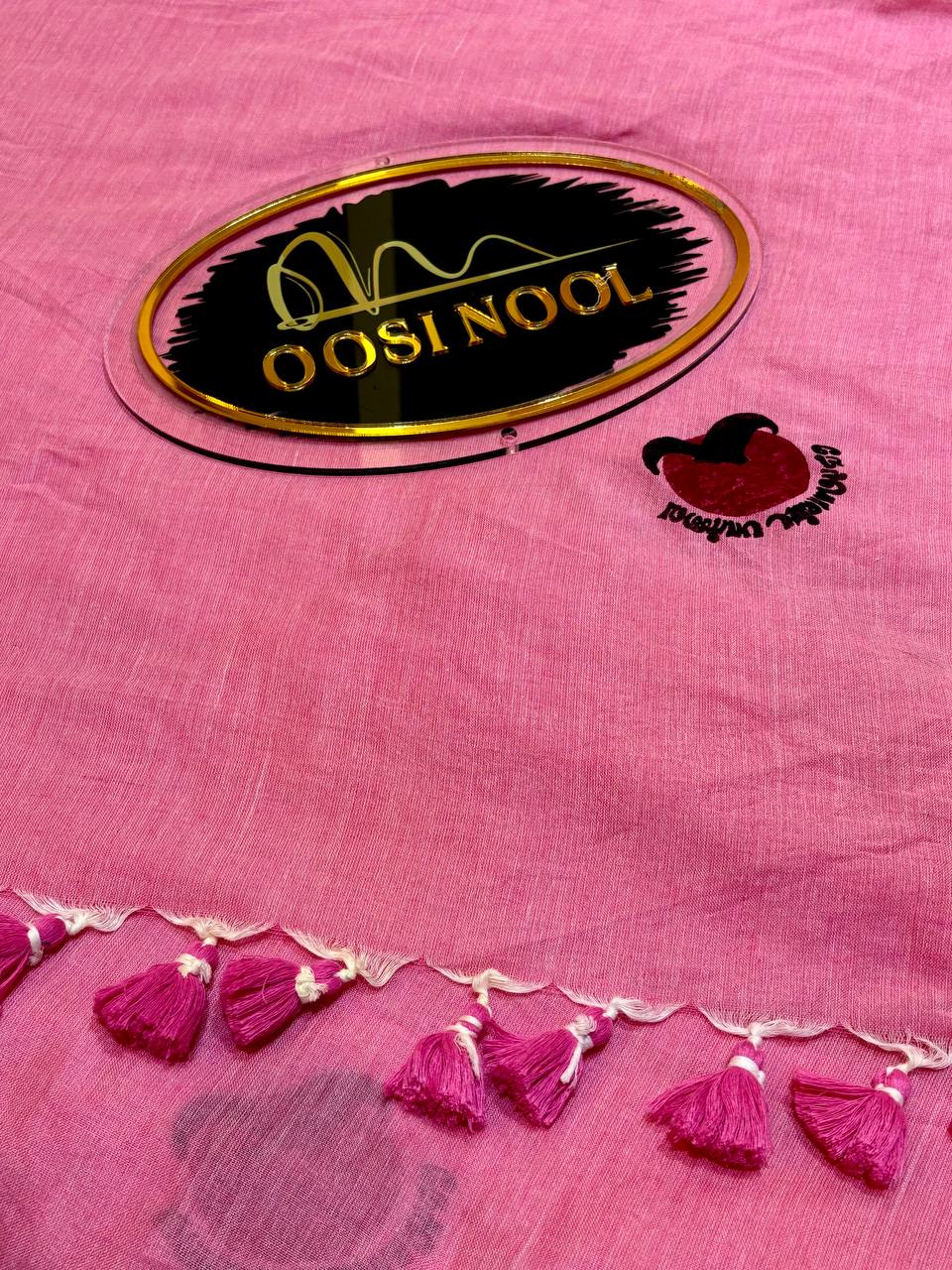 Nerkonda Paarvai Khadi Cotton Saree (Pink)