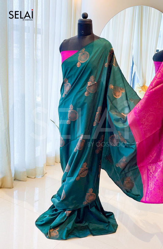Soft Silk Saree (Green)