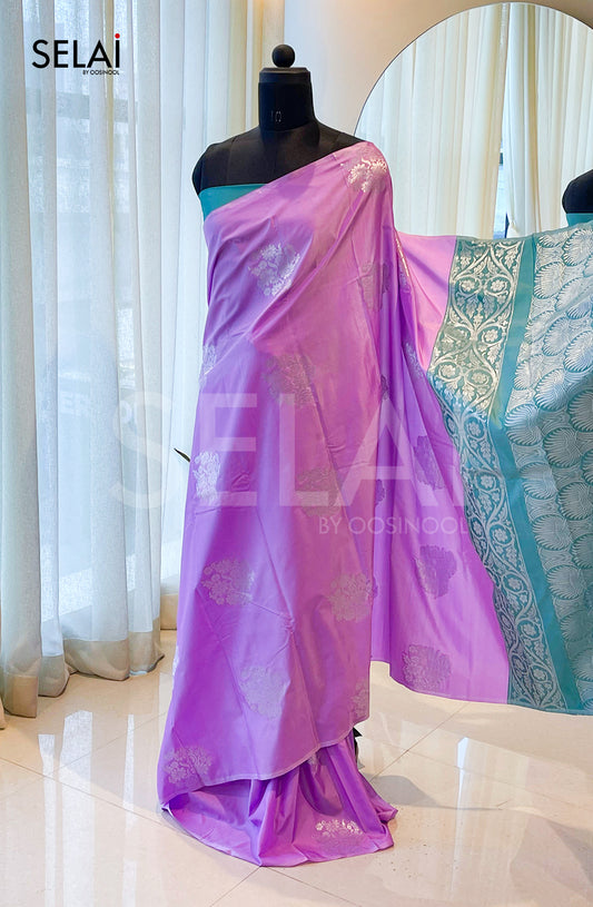 Soft Silk Saree (Lavender)