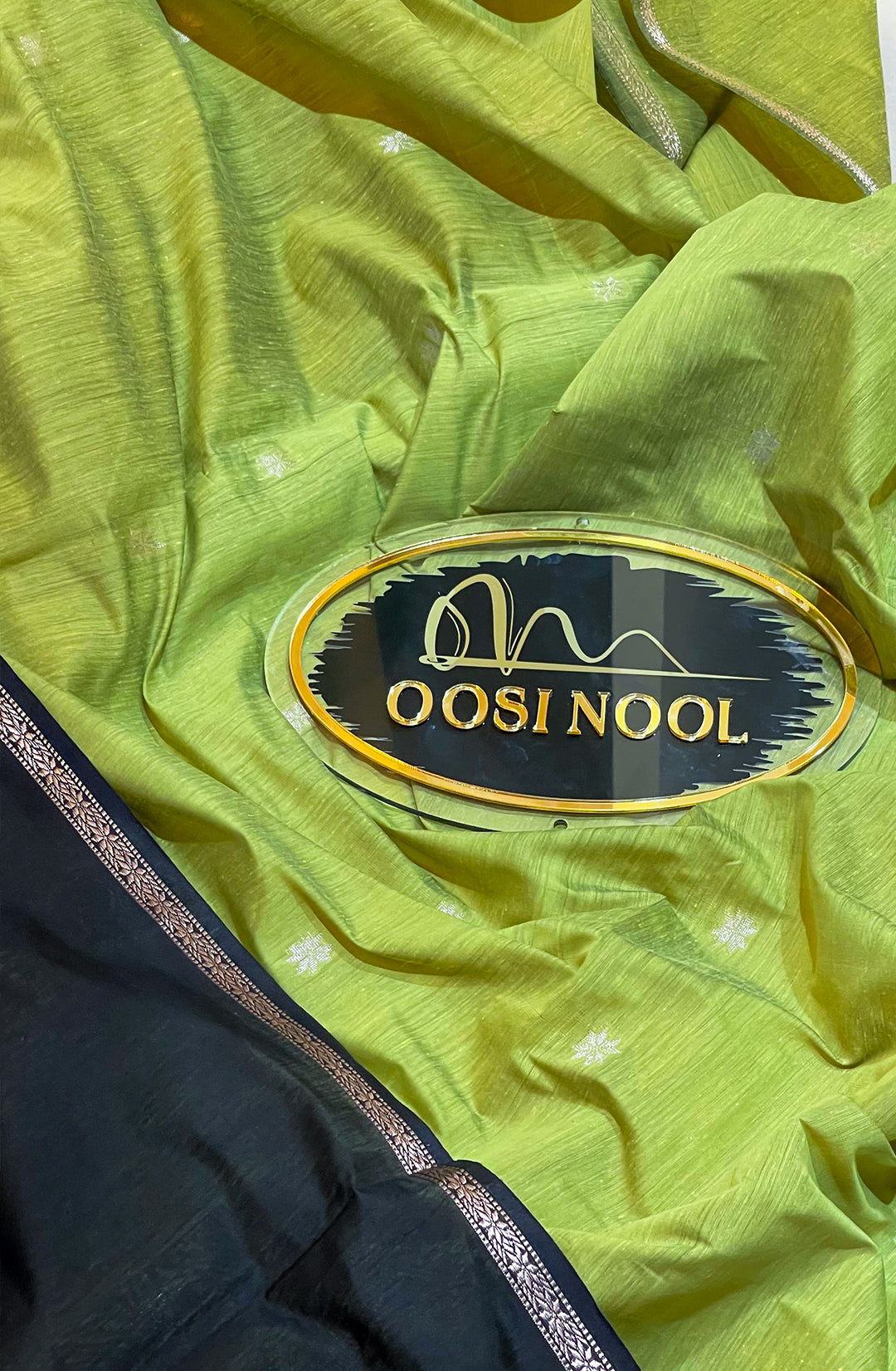 Mangalagiri Cotton Saree (Green with black)