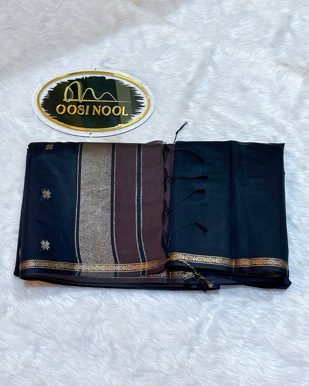 Mangalagiri Cotton Saree (Brown with Black)