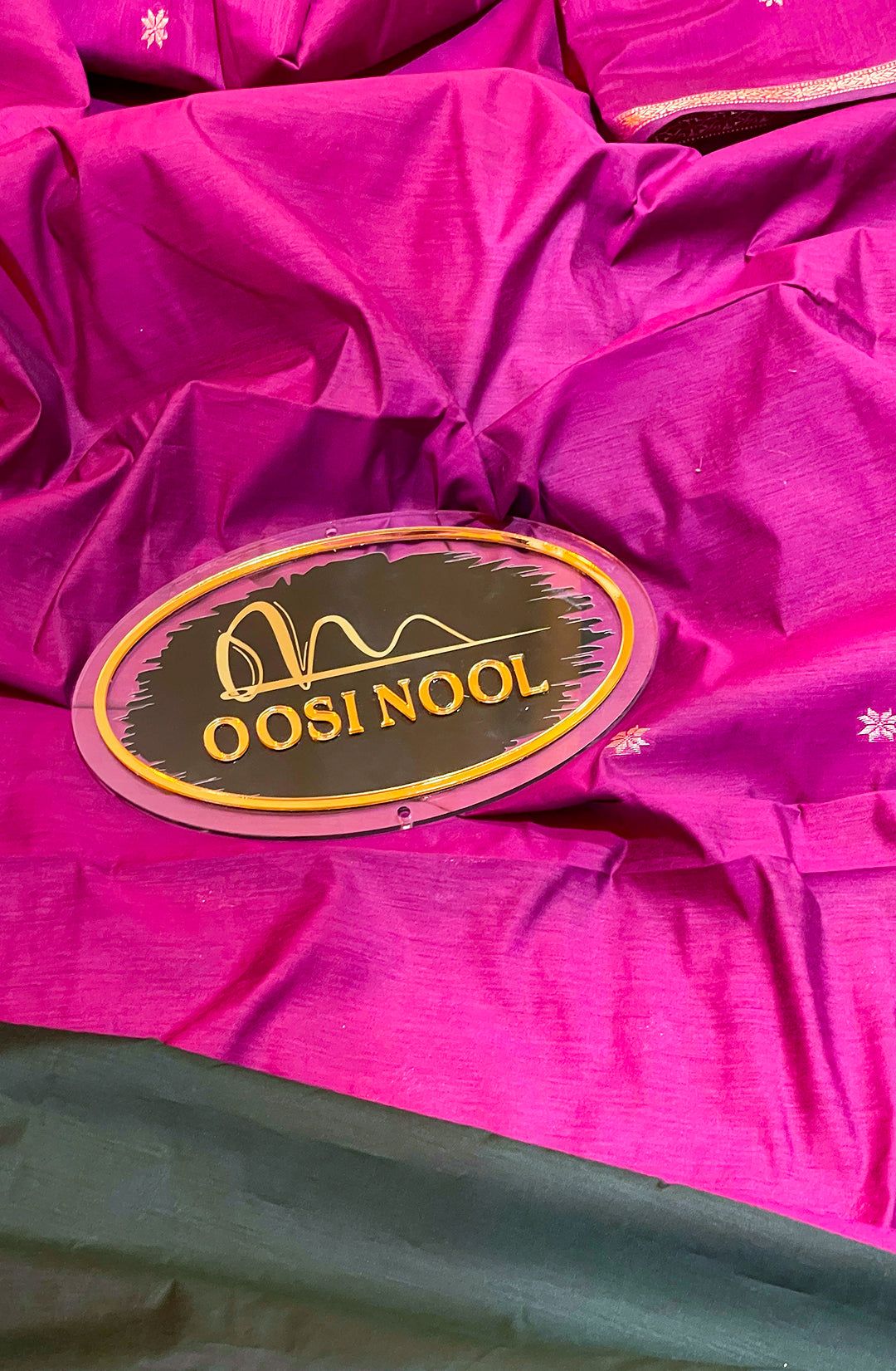Mangalagiri Cotton Saree (Pink with green)