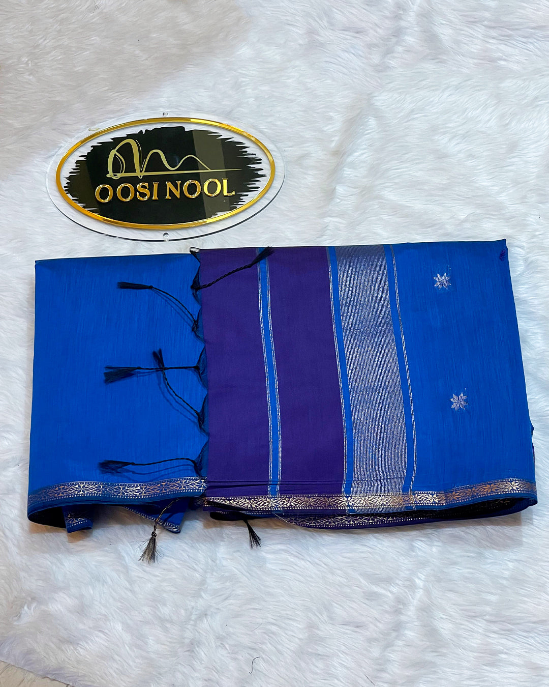 Mangalagiri Cotton Saree (Purple with Blue)
