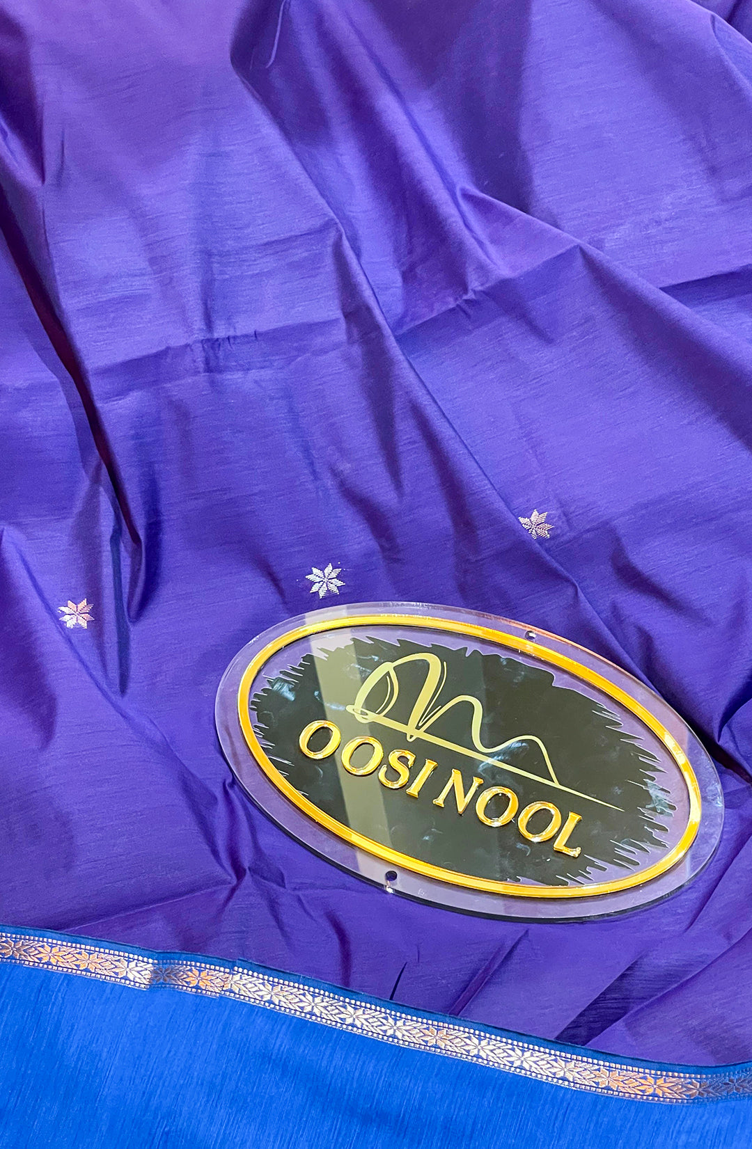 Mangalagiri Cotton Saree (Purple with Blue)