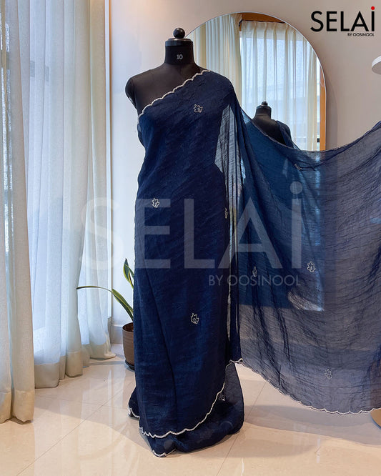 Crushed Organza (Dark Blue)