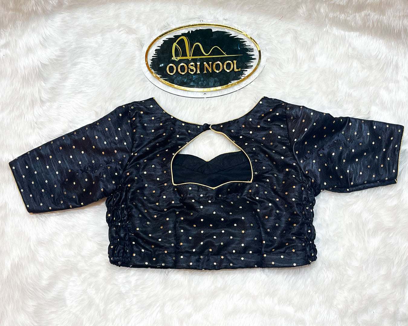 Banarasi Black with Gold Butta Blouse (Princess Cut)