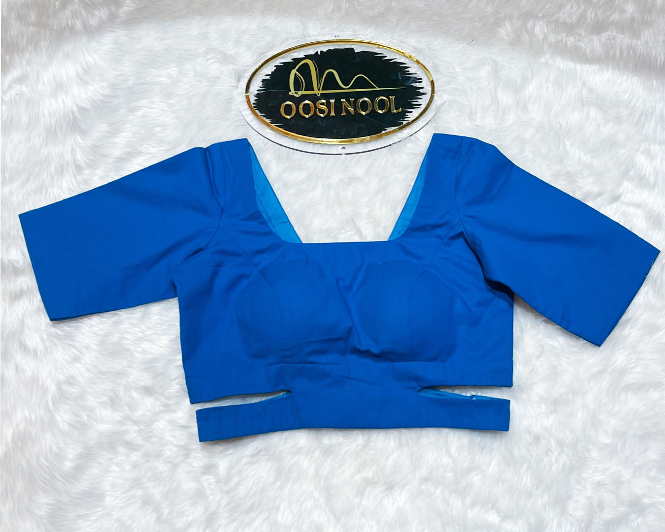 Blue Cotton Padded Blouse (Princess Cut)