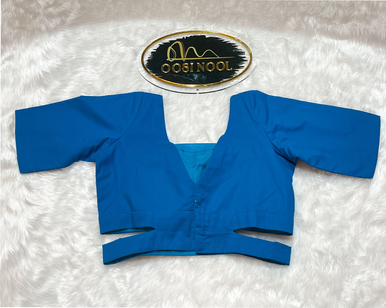 Blue Cotton Padded Blouse (Princess Cut)