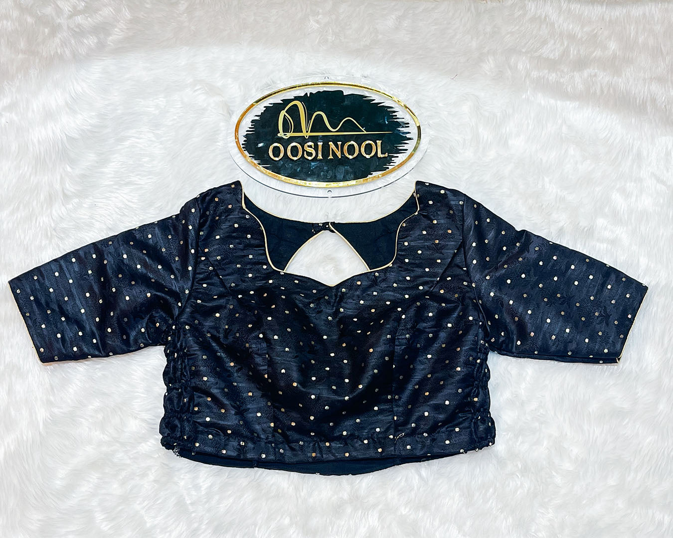 Banarasi Black with Gold Butta Blouse (Princess Cut)