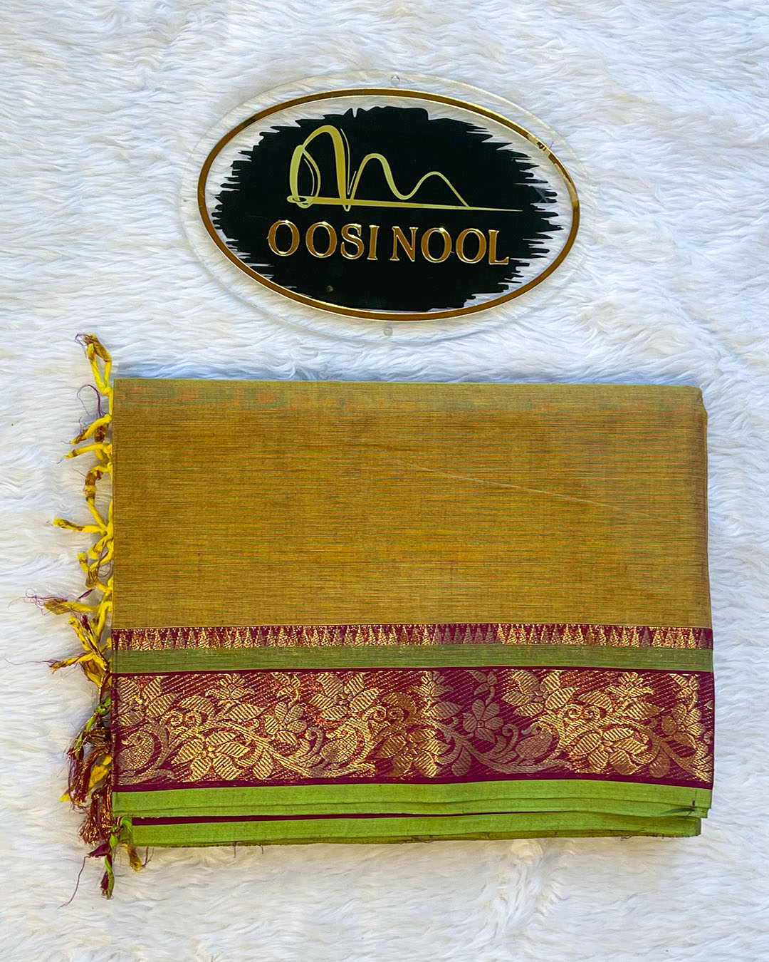 Chettinad Cotton Saree (Mustard Green)