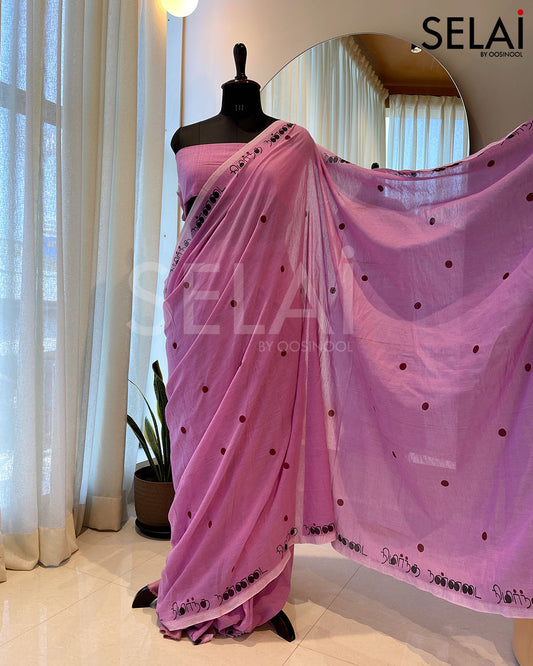 Nimirndha Nannadai Khadi Cotton Saree (Dark Pink)
