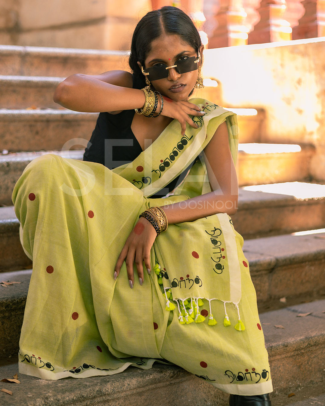Nimirndha Nannadai Khadi Cotton Saree (Green)