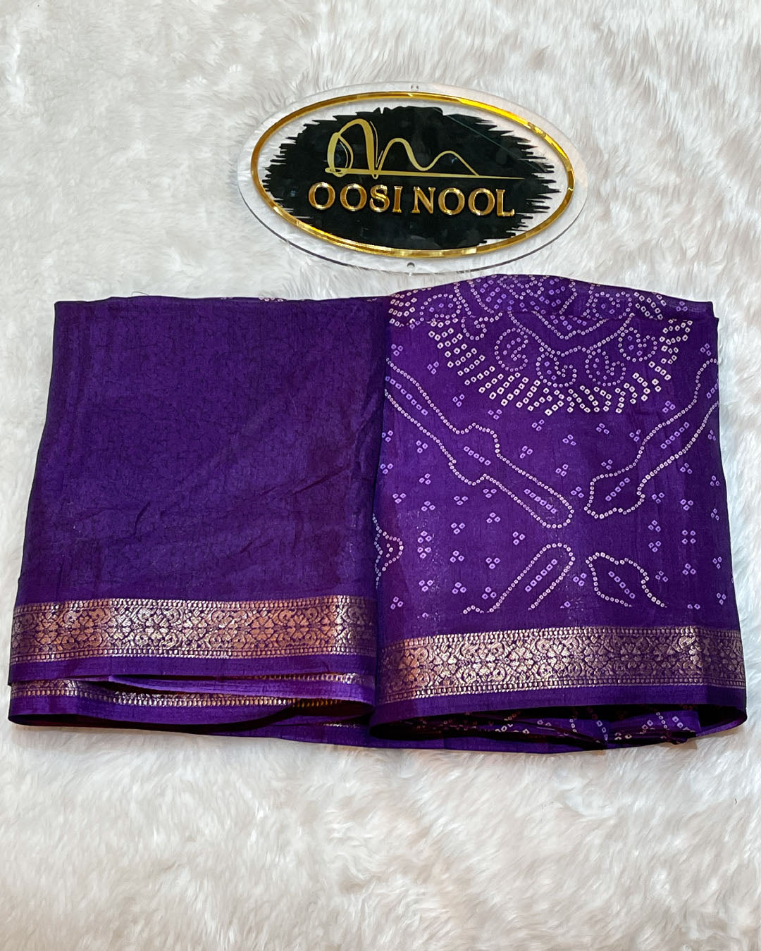 Bandhani Print Georgette Saree (Voilet)
