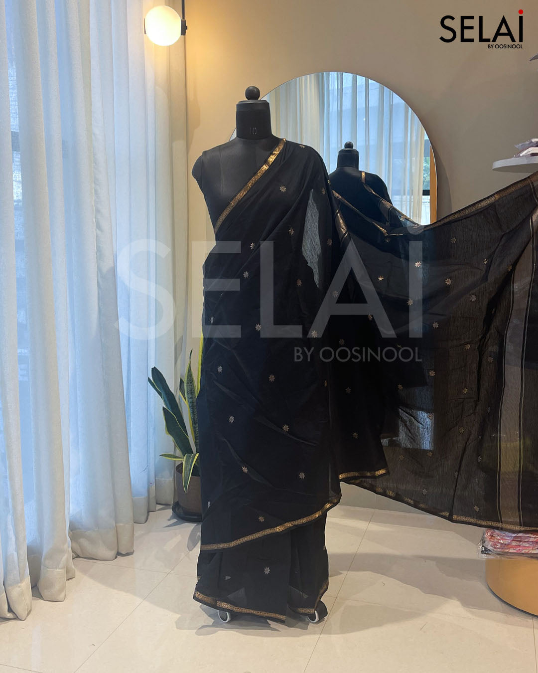 Mangalagiri Cotton Saree (Black)