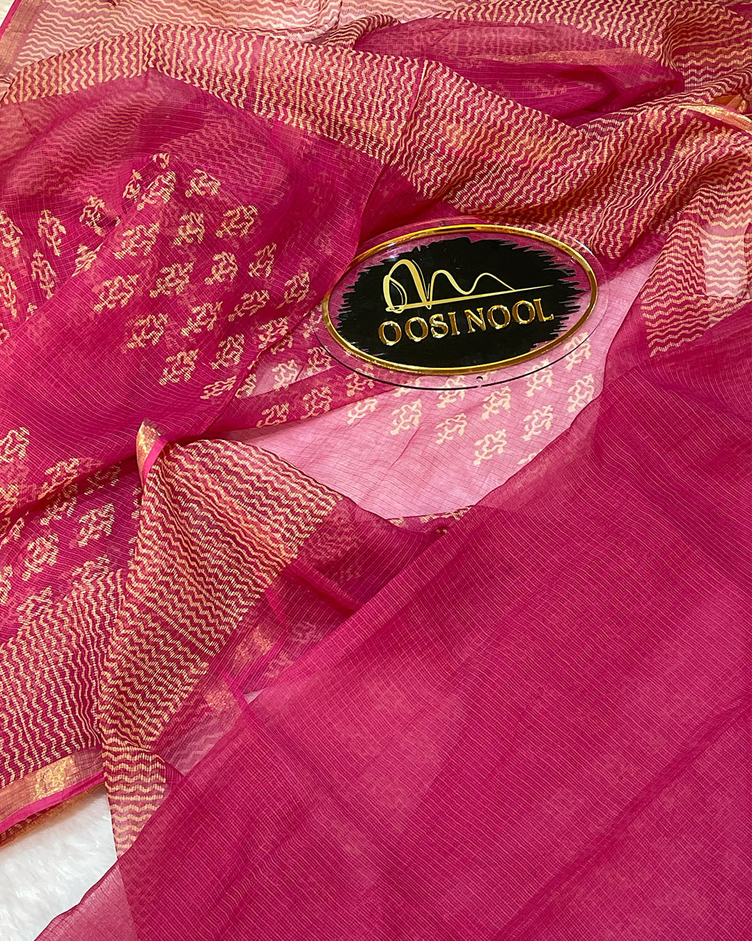 Kota Cotton Saree (Rani Pink)