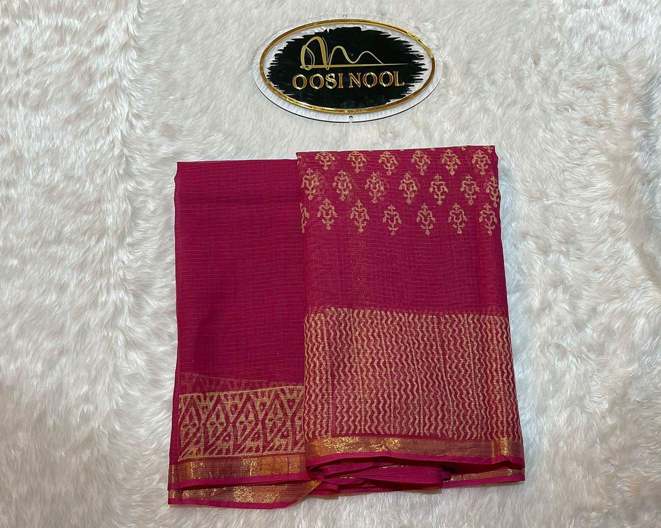Kota Cotton Saree (Rani Pink)