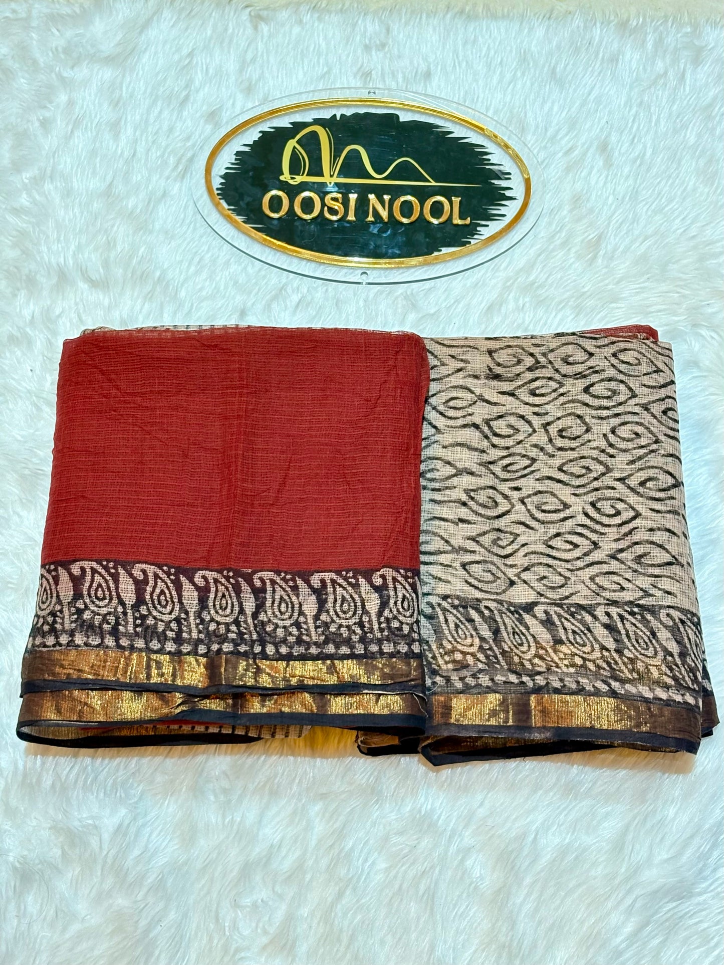 Kota Cotton Maroon Black Border Saree