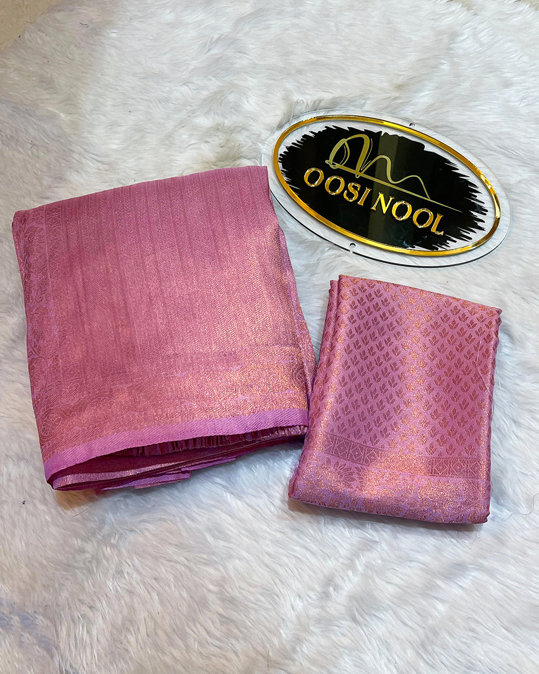 Semi Silk Saree (Pink)