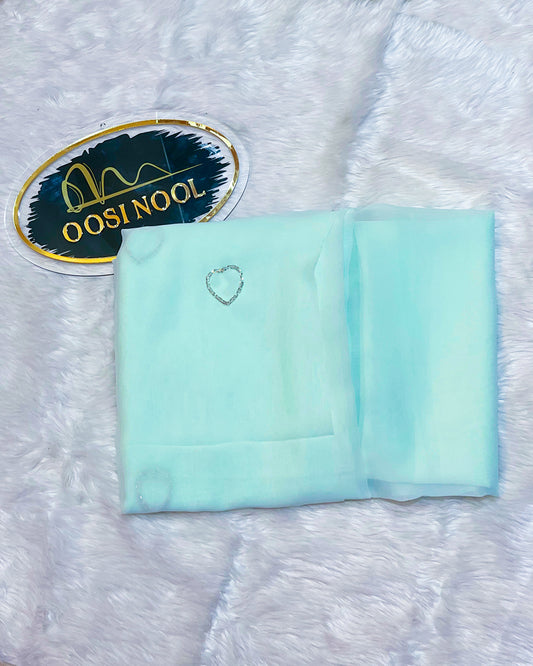 Georgette Saree with Minimal Hearts (Mint)