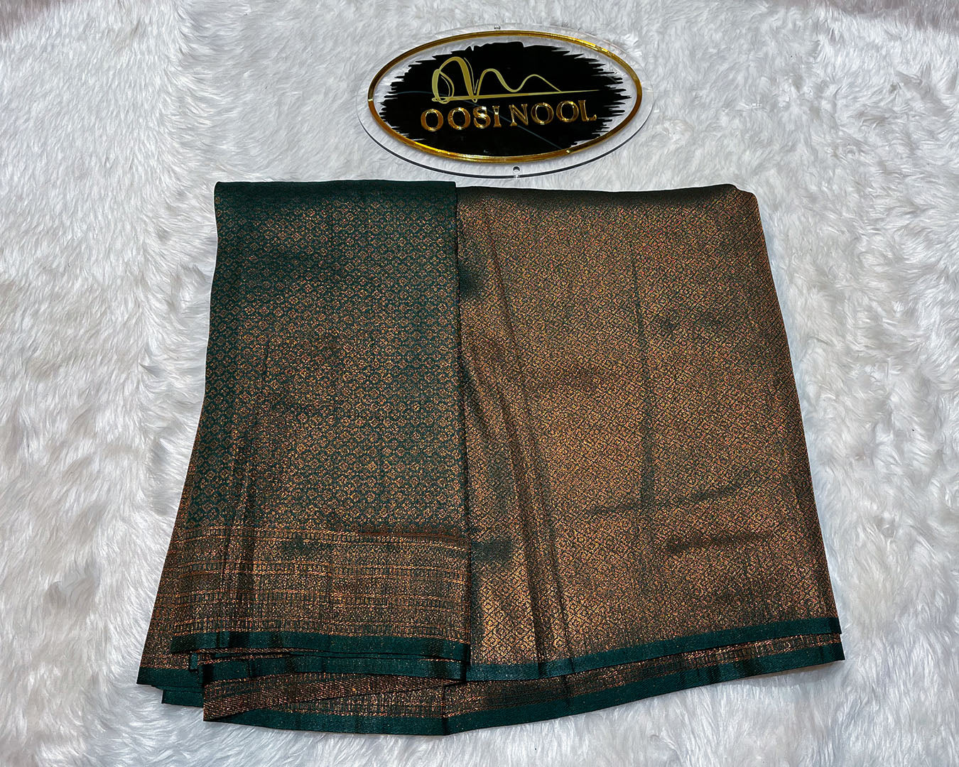 Semi Silk Saree (Dark Green)
