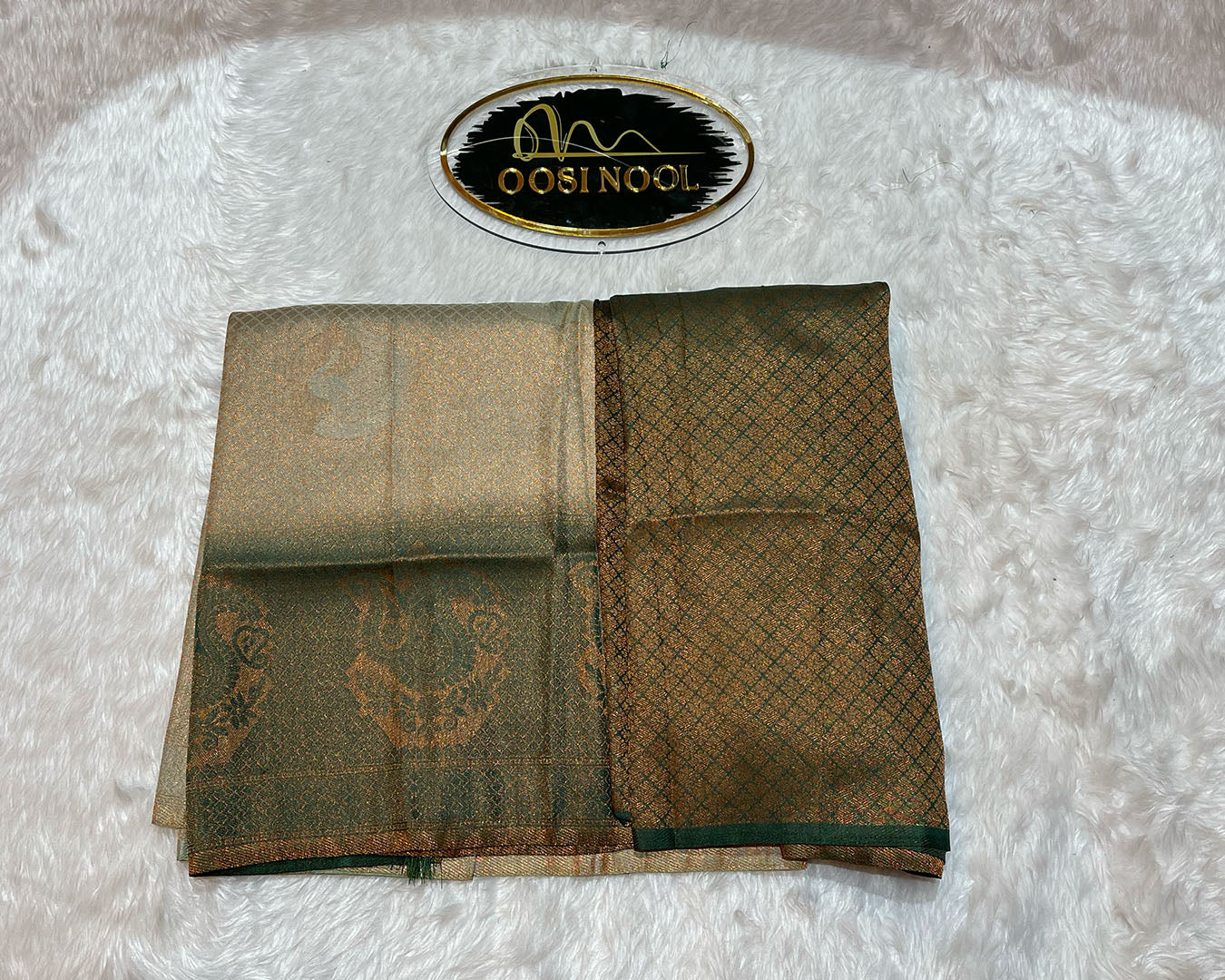 Semi Silk Saree (Green Peacock)