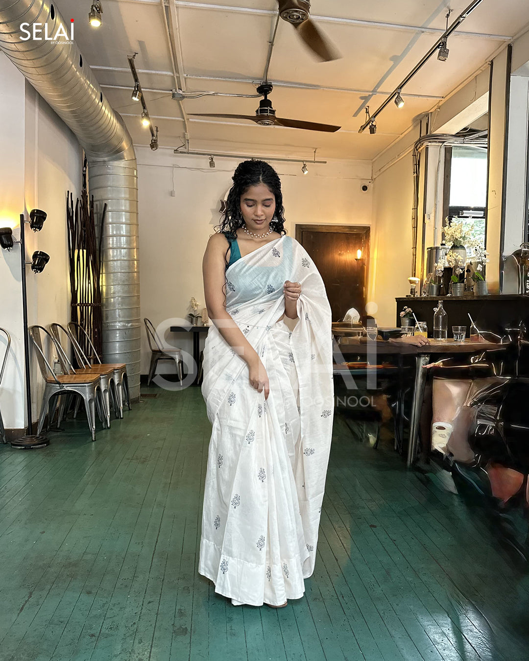 Chanderi Cotton with digital print peacock