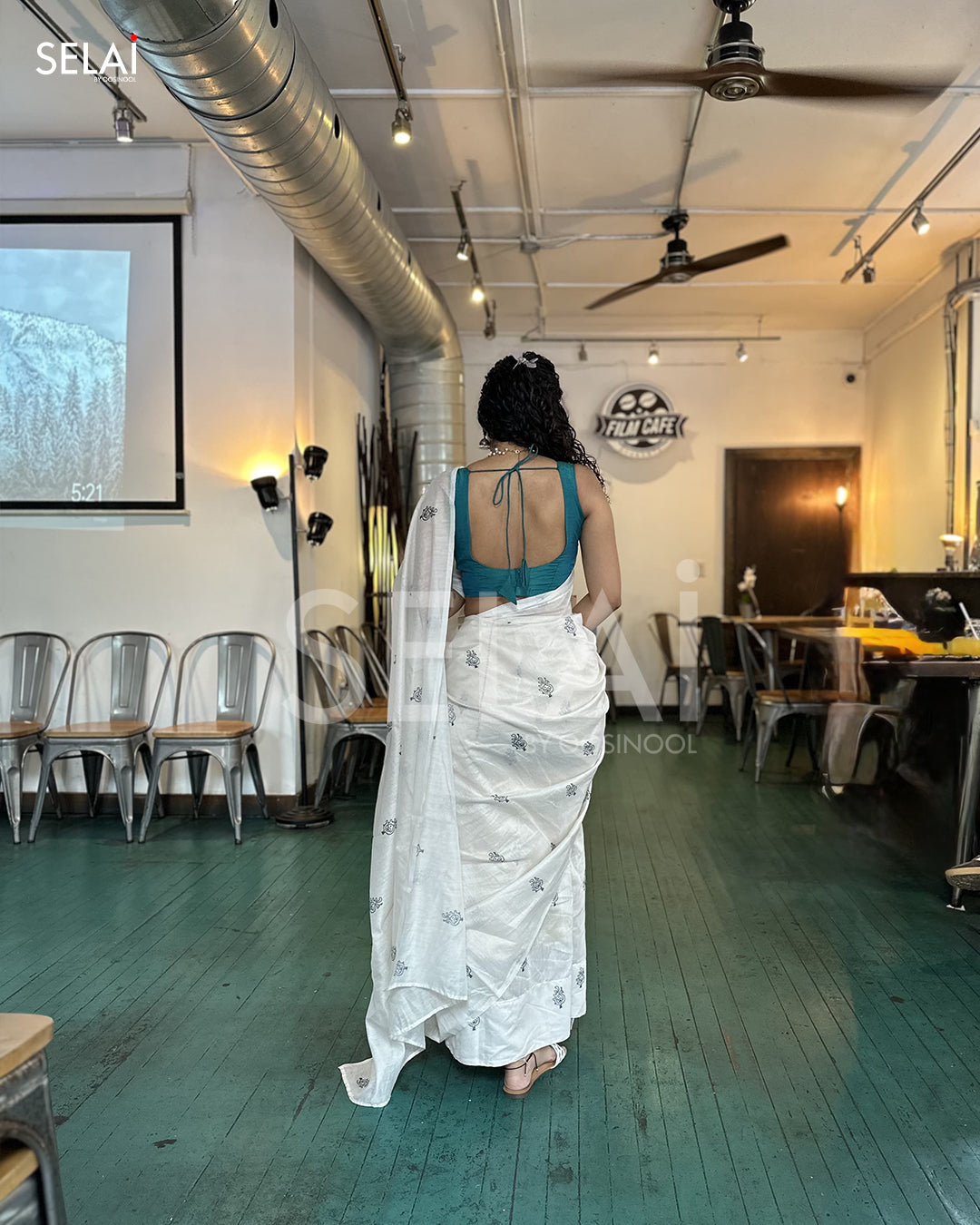 Chanderi Cotton with digital print peacock