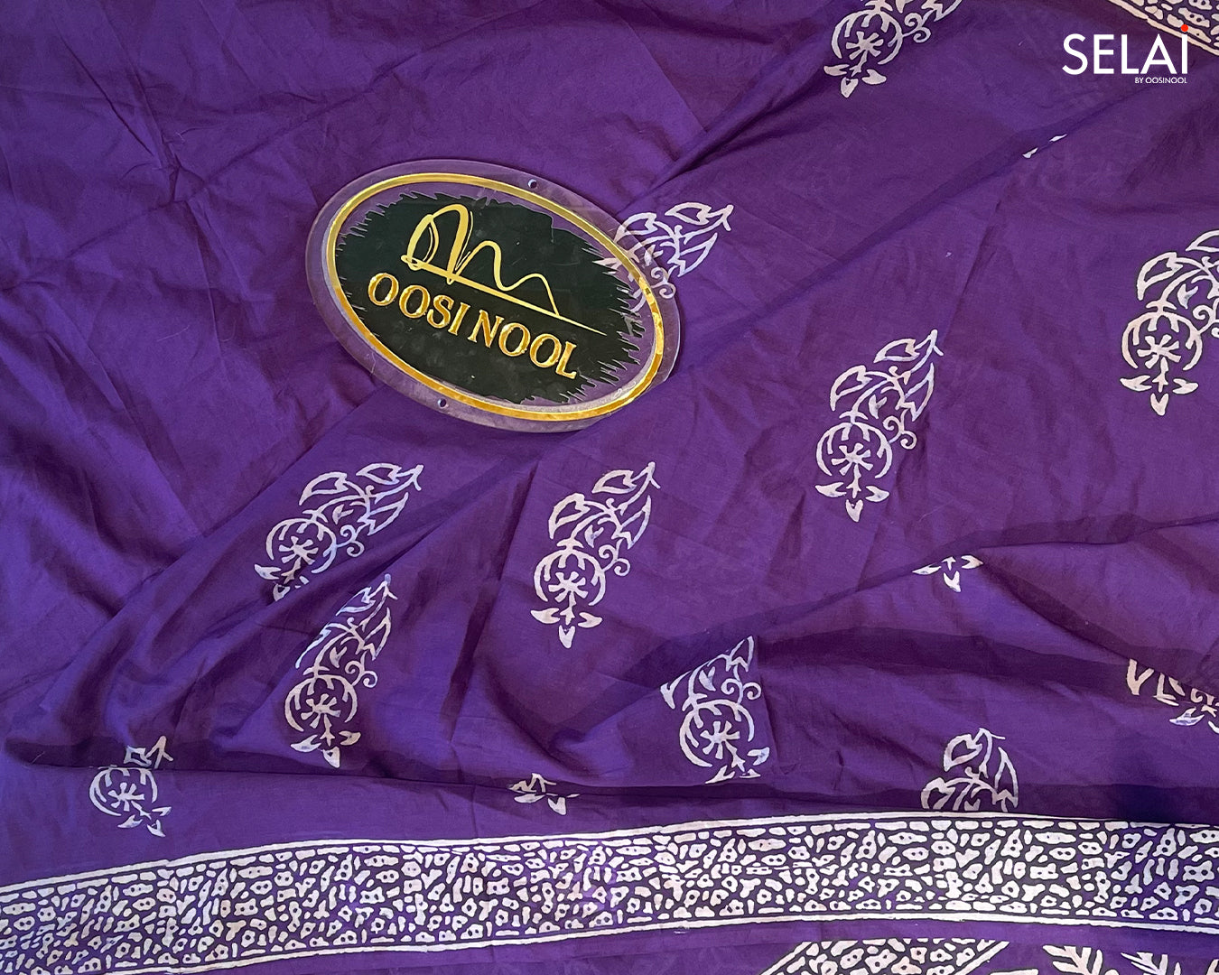 Mulmul Cotton Saree (Purple)