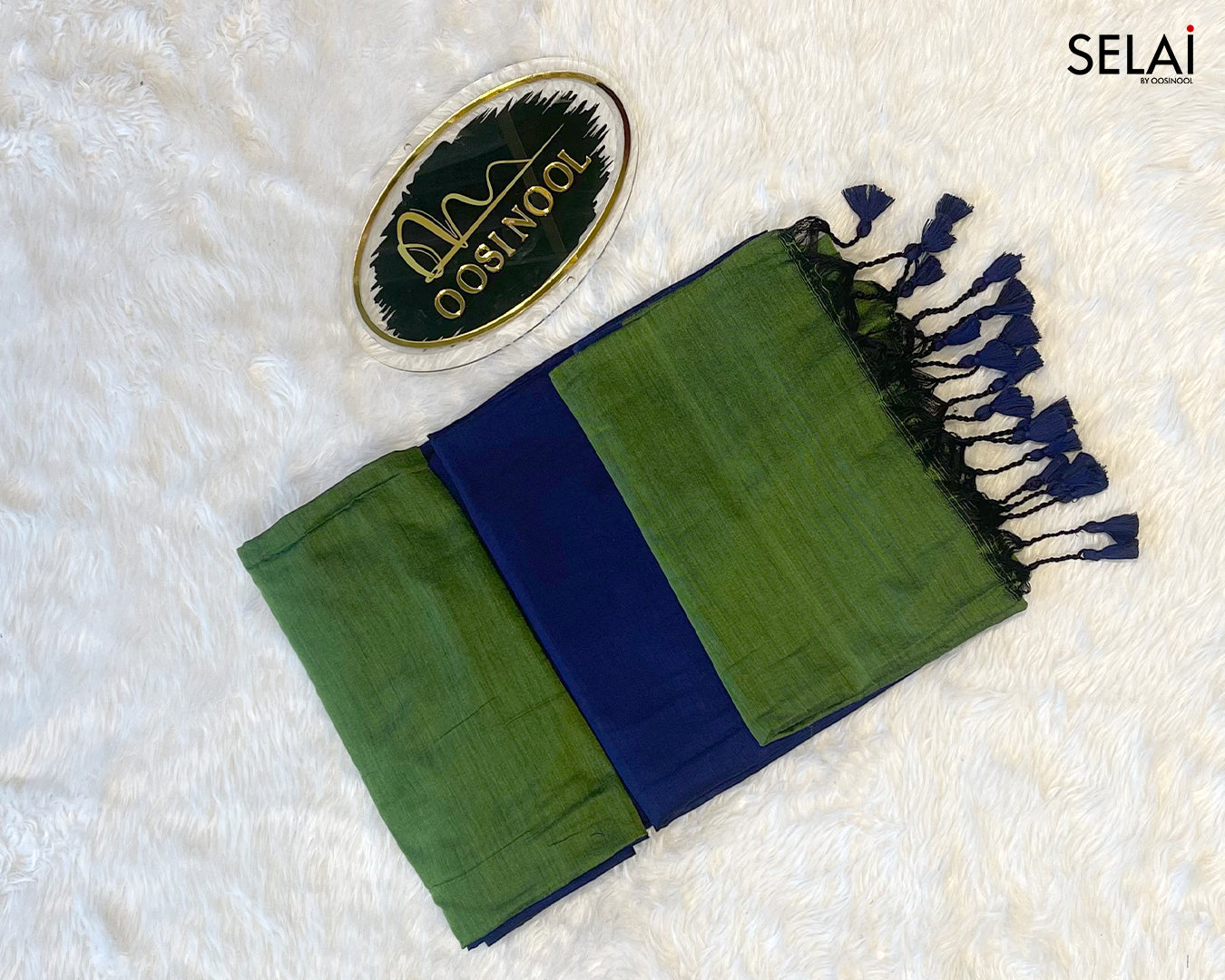 Mulmul Cotton Saree (Blue)