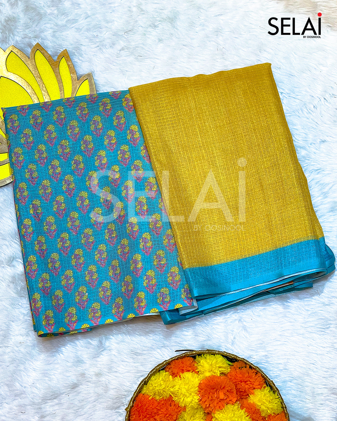 Kota Cotton Saree (Yellow)