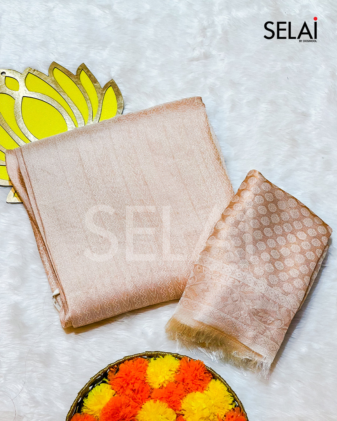 Semi Silk Saree (Beige)