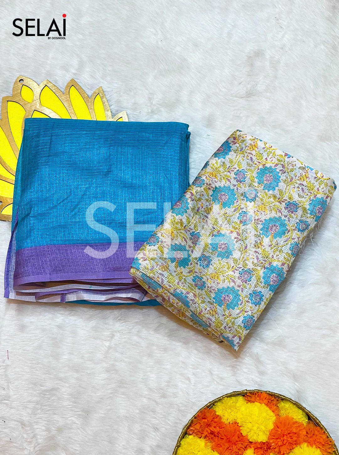 Kota Cotton Saree (Blue)