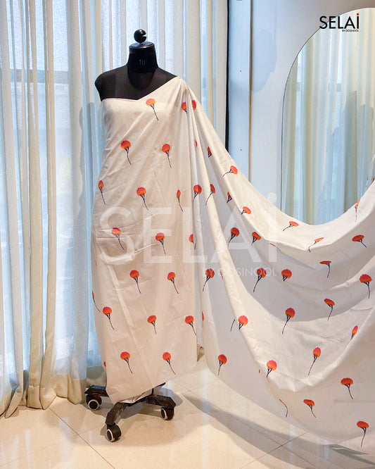 White Soft Silk Saree