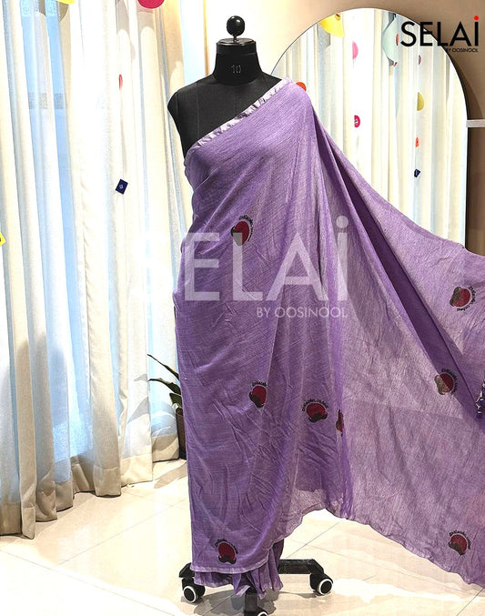 Nerkonda Paarvai Khadi Cotton Saree (Purple)
