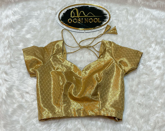 Gold Banarasi Blouse (Princess Cut)