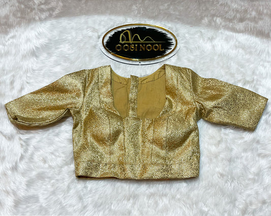 Gold Banarasi Blouse (Padded Princess Cut)