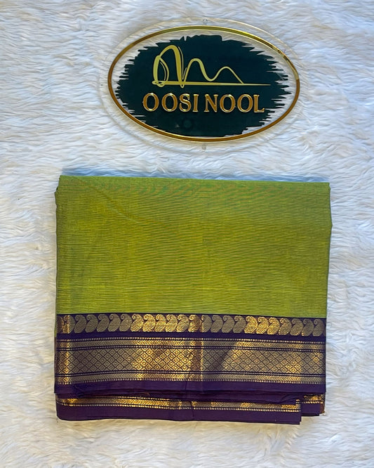 Chettinad Cotton Saree (Parrot Green)