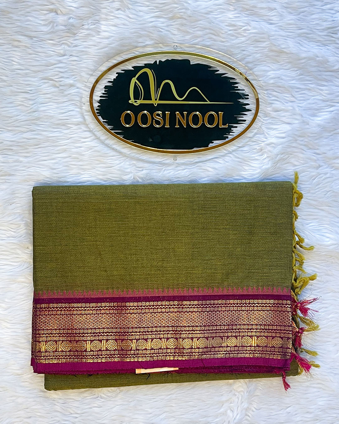Chettinad Cotton Saree (Olive Green)