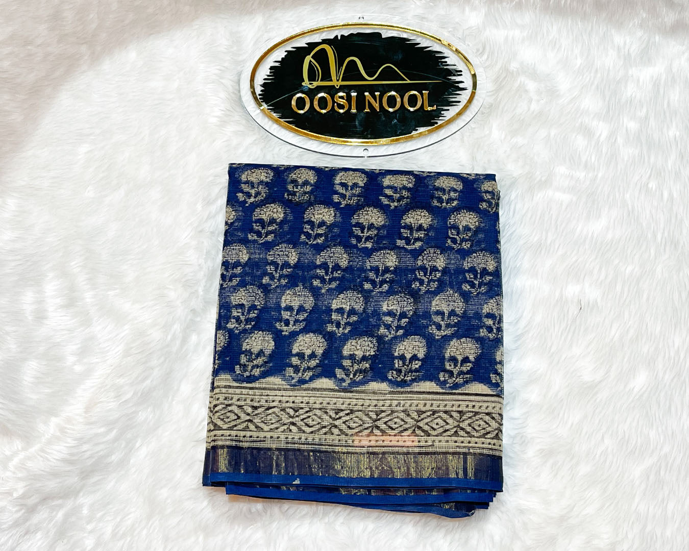 Kota Cotton Saree (Deep Navy)