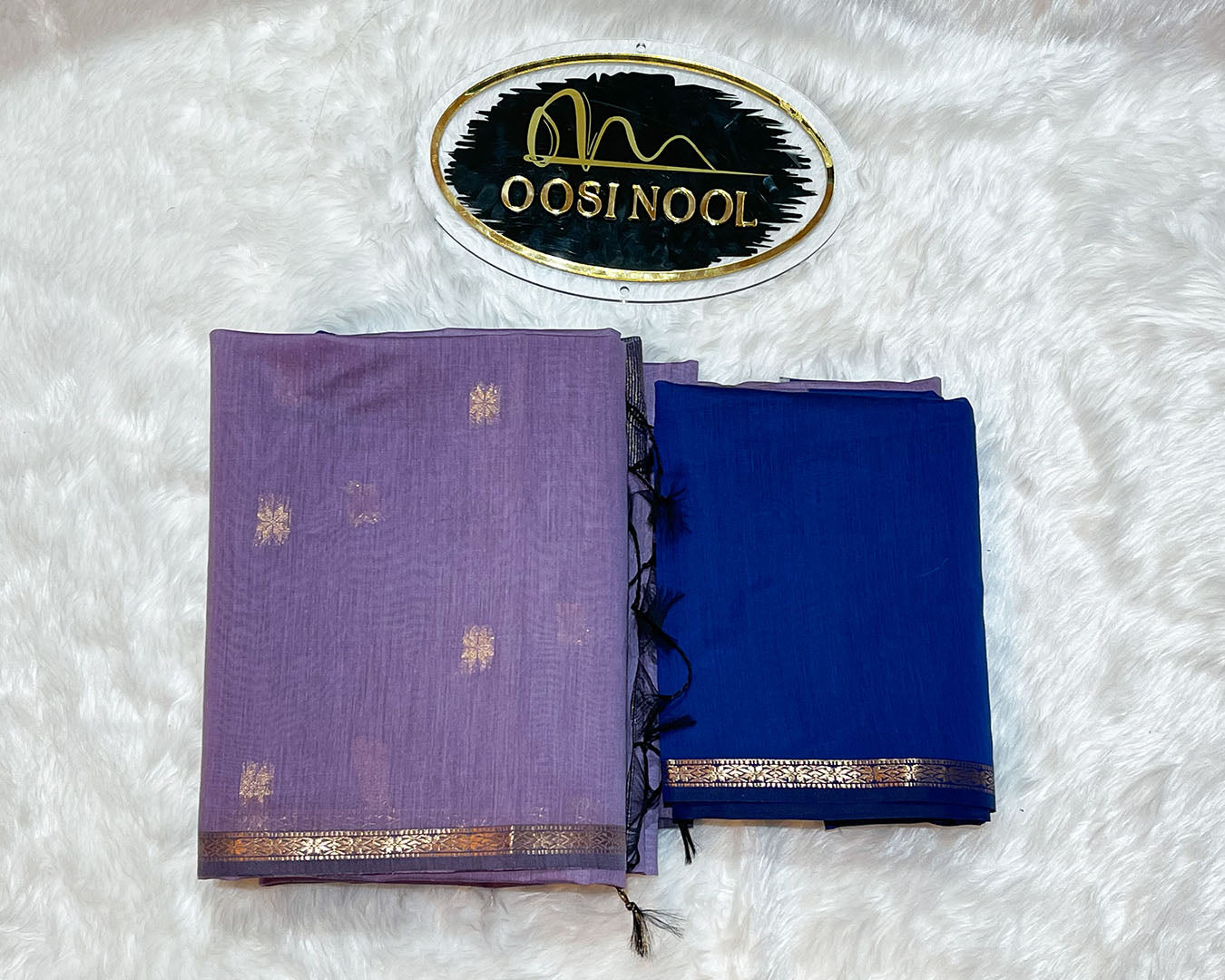 Mangalagiri  Cotton Saree (Lavender with Dark Blue)