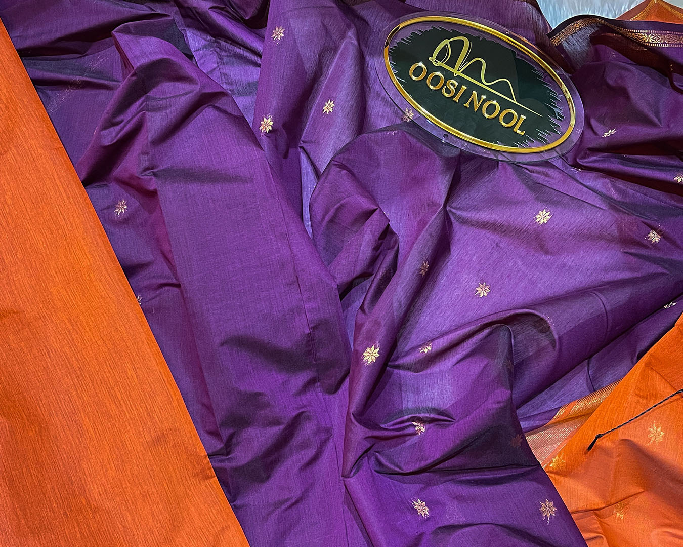 Mangalagiri Cotton Saree (Wine with Orange)