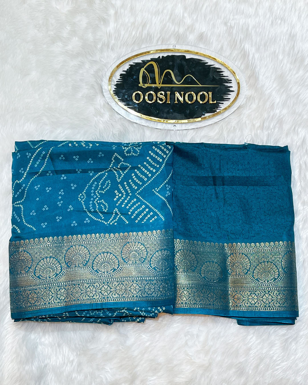 Bandhani Print Georgette Saree (Blue)