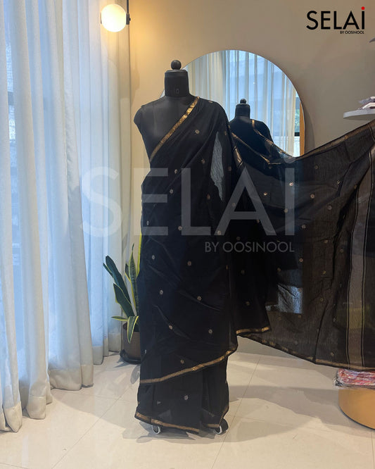 Mangalagiri Cotton Saree (Black)