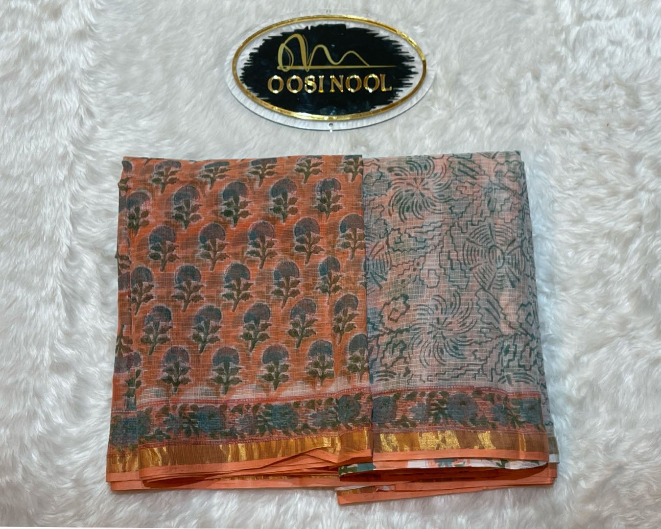 Kota Cotton Saree (Peach)