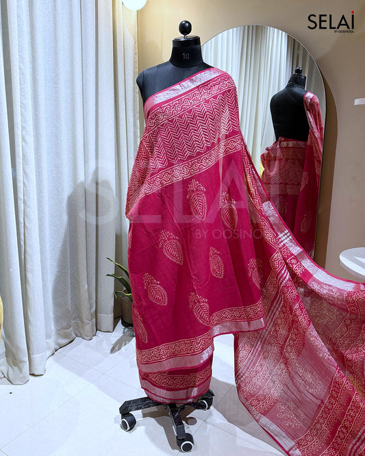 Kota Cotton Pink Saree